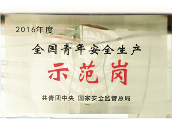 2016年度全國青年安全生産示範場を獲得